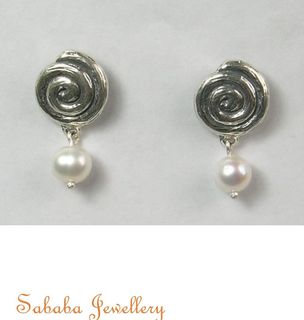 Pearl Spiral Earrings