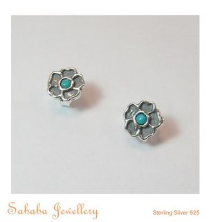 Flower Stud with Stone