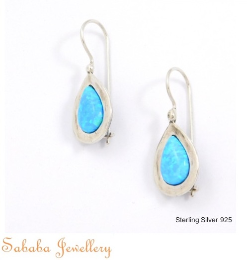 Sterling Silver 925 Opal Droplet Earrings