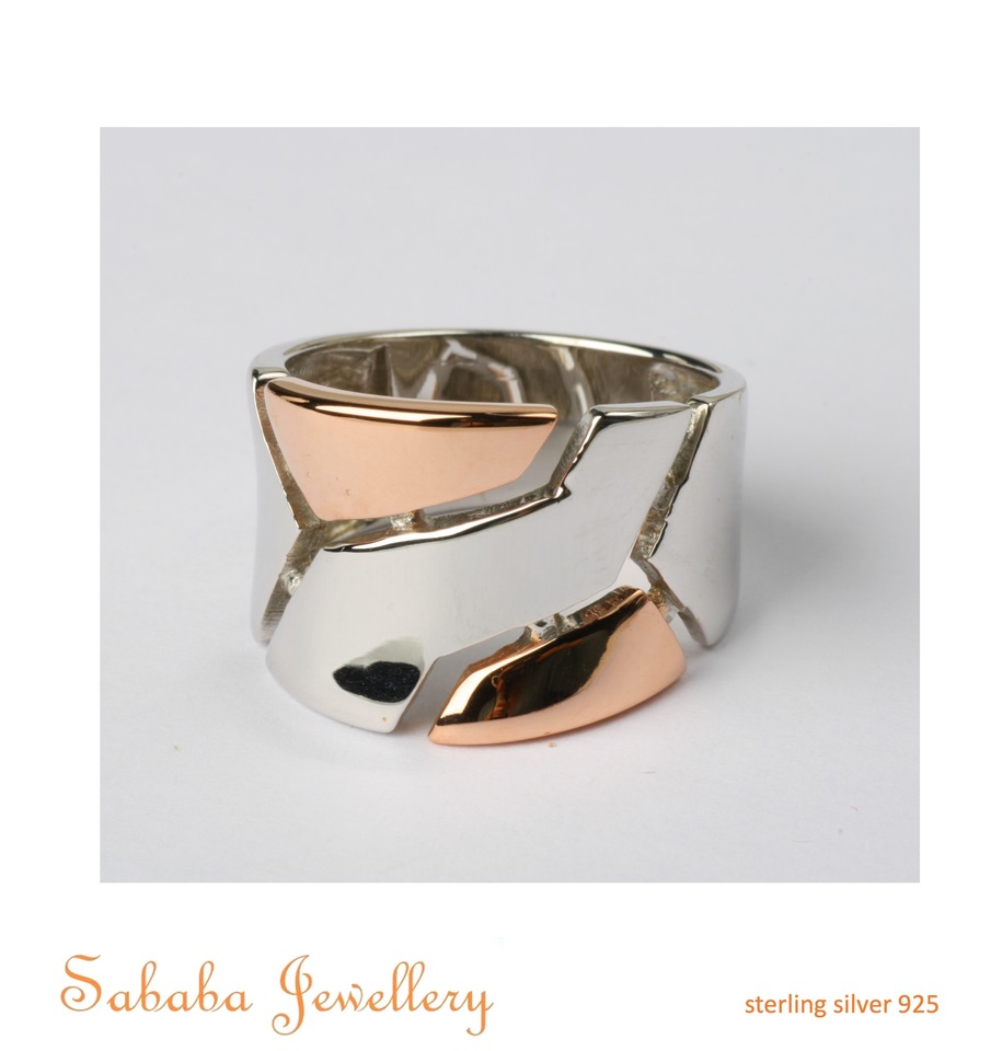 Sterling Rose Gold Combination Band