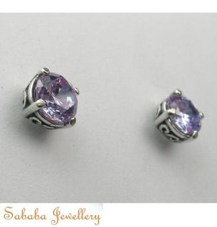 Round CZ Stud Earrings