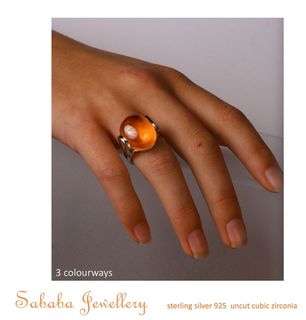 Round Uncut CZ Sterling Silver